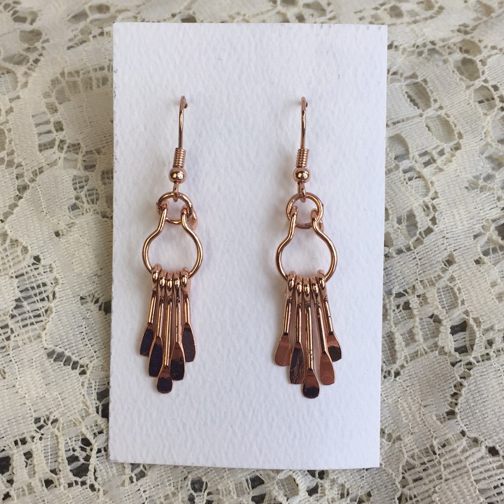 Copper dangle earrings